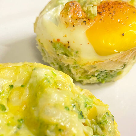 mini broccoli and cheese egg omelets