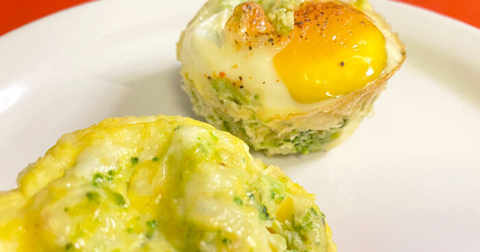 mini broccoli and cheese egg omelets