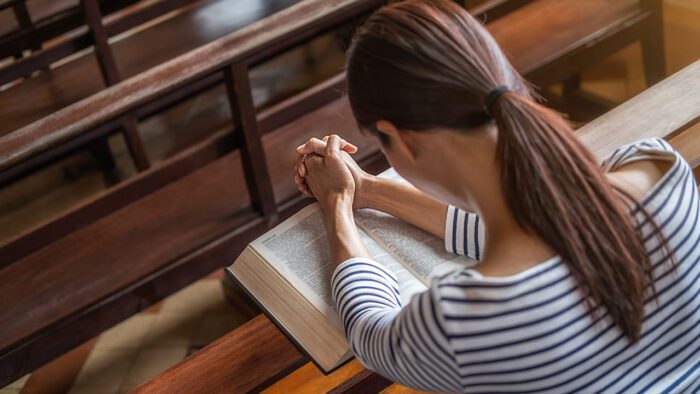 Praying in church