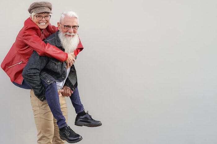 retired couple smiling